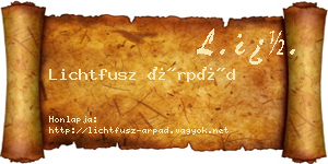 Lichtfusz Árpád névjegykártya
